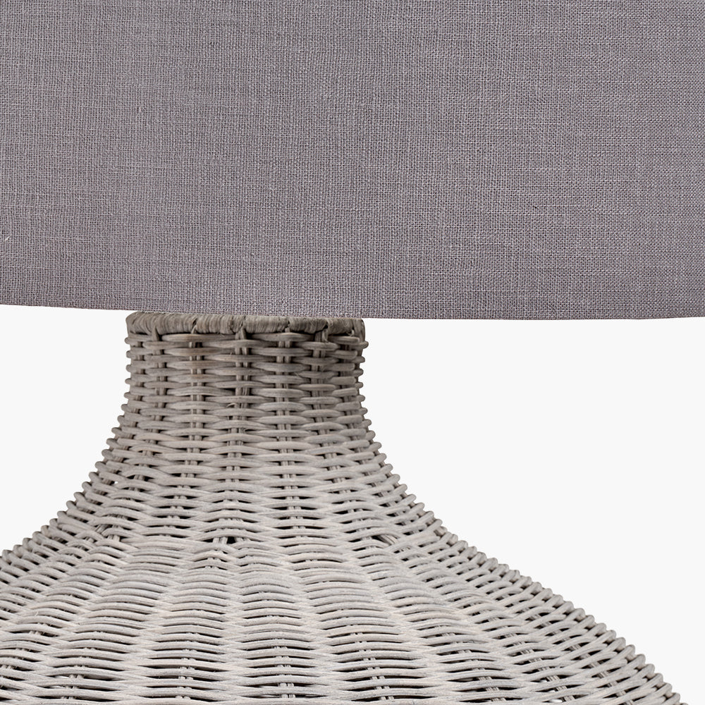 Allona Grey Wash Rattan Table Lamp